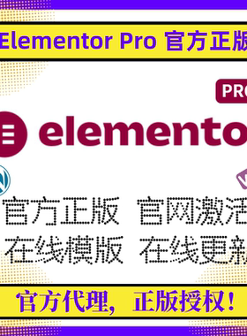Elementor PRO插件 官方正版 WP编辑器 拖放式主题编辑器 高级版