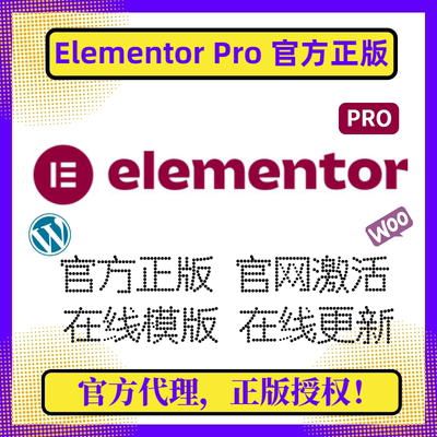 Elementor PRO插件 官方正版 WP编辑器 拖放式主题编辑器 高级版