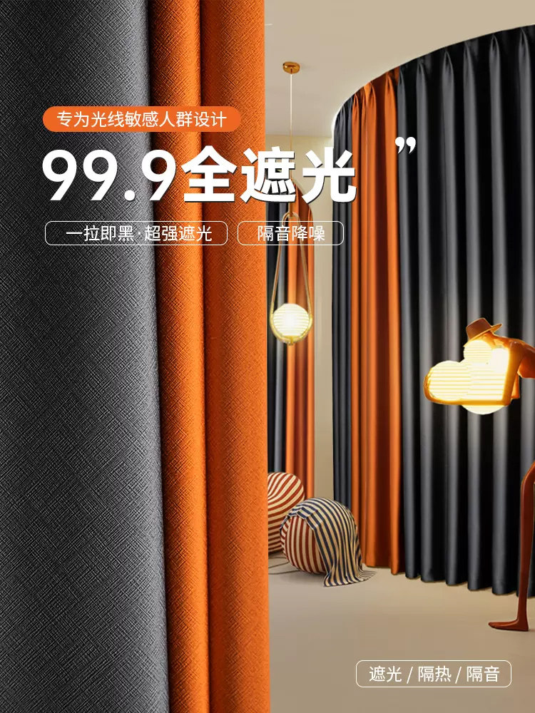 窗帘遮光2025新风格无障碍豪华现代简约客厅卧室高端配色斯堪的纳