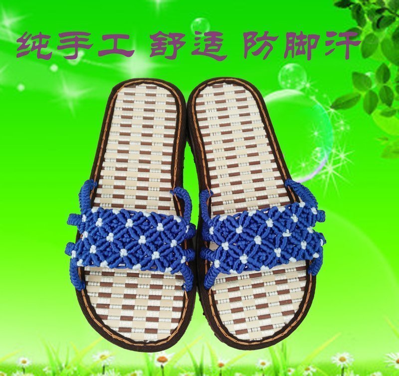 猪猪淘手工编织拖鞋男女夏 夏天一字拖