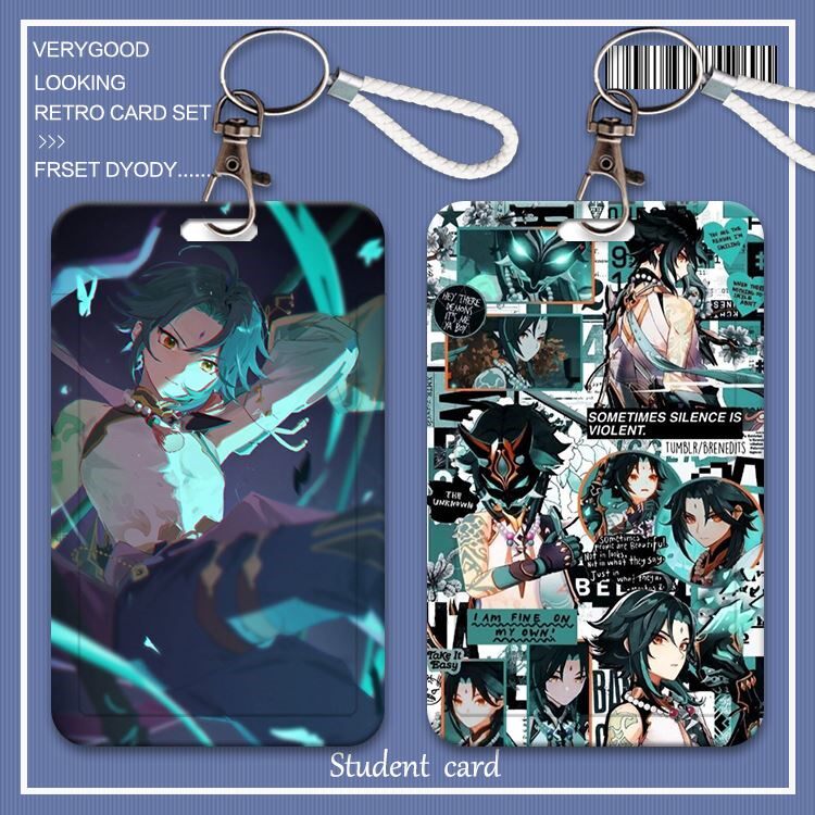 学生卡套校园卡饭卡水卡挂脖带挂绳可伸缩定制原神魈护法夜叉降魔