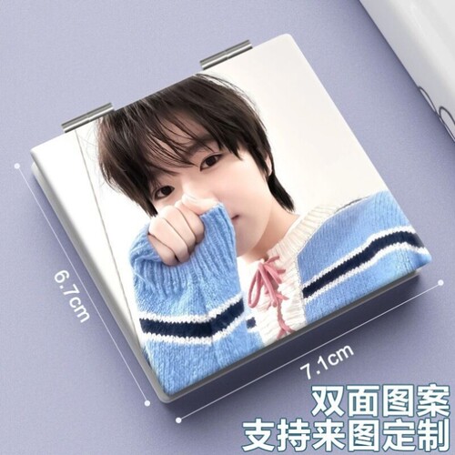 日系翻盖式化妆镜sakuya藤永咲哉小巧折叠式便携补妆镜宿舍用抗摔