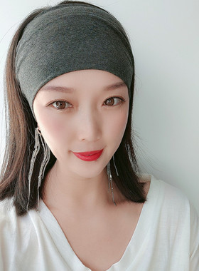 韩国头饰ins休闲纯色头巾超宽洋气欧美发带运动洗脸束发带发箍女