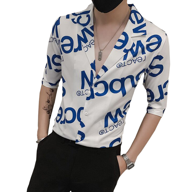 白中袖衬衫七分袖衬衣帅气轻熟社会小伙寸衫301A-1/CS251/P50,男装衬衫,星座301A-1