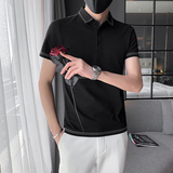 纯色青年休闲翻领短袖POLO衫男士修身上衣301A-1/PL52/P48控68，男装Polo衫，星座301A-1