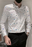 男士痞帅彩色烫金满天星休闲长袖衬衫男寸衫上衣301A-1/C06/P55，男装衬衫，星座301A-1