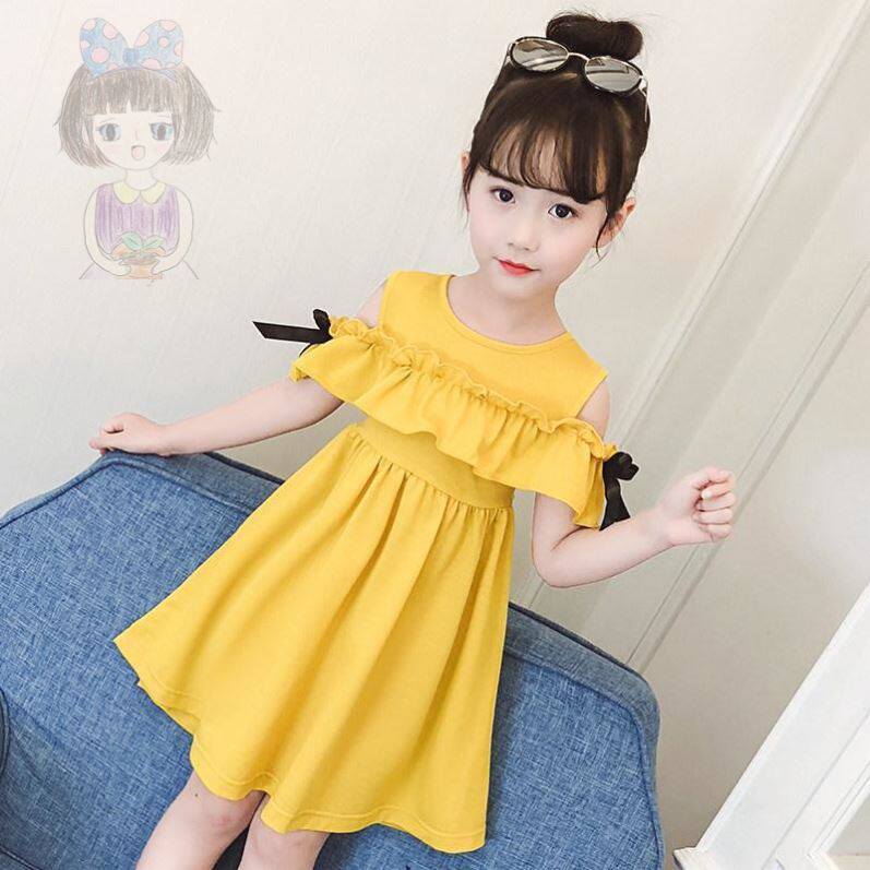 童a装女童连衣裙夏装2021新款韩版儿童公主裙夏季小女孩露肩裙子