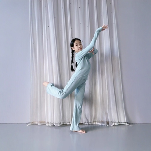 德绒儿童舞蹈服立领热身外套秋冬保暖上衣长袖长裤芭蕾舞练功套装