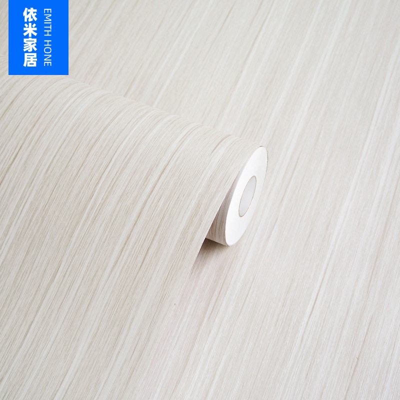 白橡木纹自粘墙纸PVC加厚防水背景墙壁纸家具翻新贴皮3D波音软片