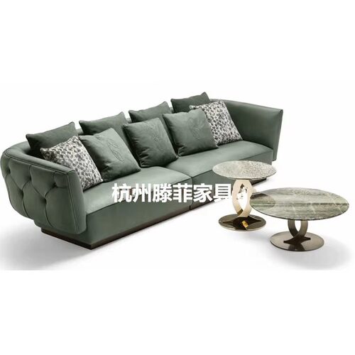 北欧轻奢现代设计师精品酒店高端沙发定制酒店美式真皮沙发