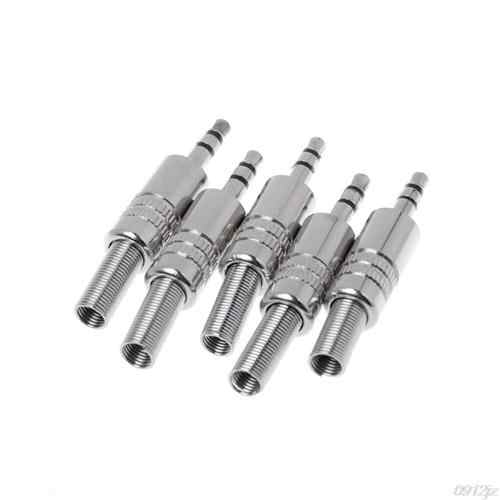 3.5mm Plug Connector 5pcs Stereo Metal 3Poles 3.5 Plug&J