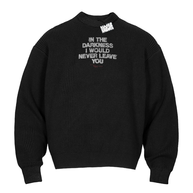 RC美式标语复古圆领情侣针织衫潮