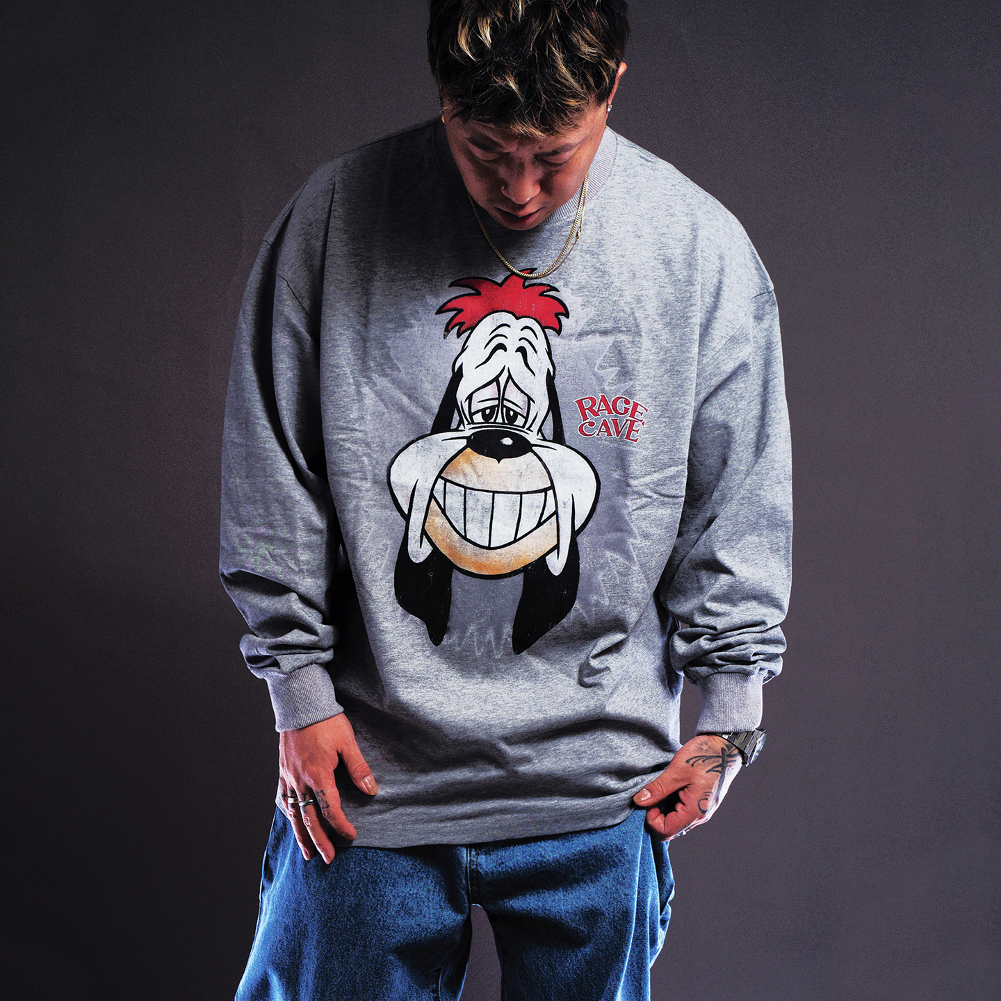 RC德鲁比狗复古可爱卡通情侣卫衣