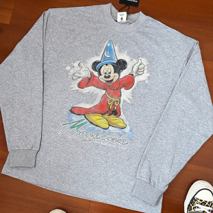 RAGECAVE米奇老鼠美式 T恤上衣男 复古卡通vintage情侣落肩卫衣长袖