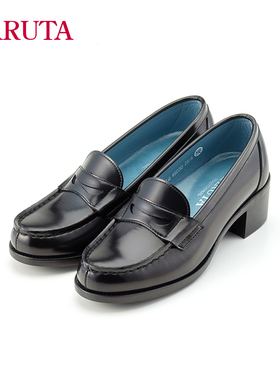 Haruta46030日系粗跟单鞋女学生百搭英伦风小皮鞋乐福鞋jk制服鞋