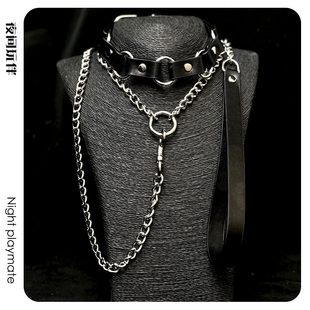 夜间玩伴 情调朋克项圈颈圈男女choker项链真皮k9小狗puppy牵引绳
