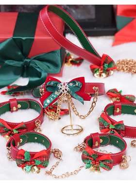 小狗爱神 puppy圣诞套装choker铃铛项圈牵引绳手脚环小狗派对ddlg
