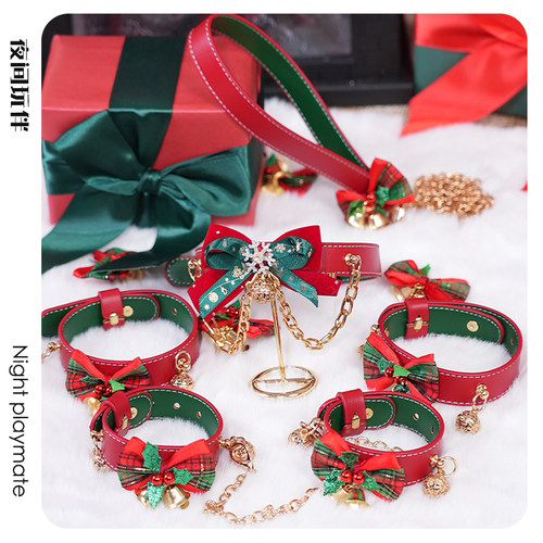 小狗爱神 puppy圣诞套装choker铃铛项圈牵引绳手脚环小狗派对ddlg