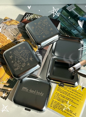 小粉喵喵屋 原创金属便携车载口袋烟灰缸《little dead body》