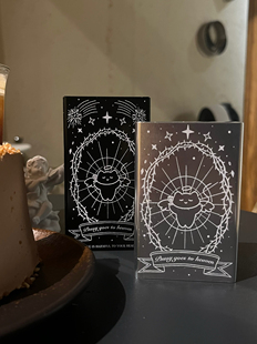 好猫上天堂 烟盒镭射雕刻情侣礼物 原创金属下滑式 小粉喵喵屋