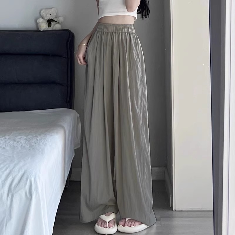 亚麻阔腿裤女2025新款夏季薄款小个子直筒宽松高腰长裤棉麻休闲裤