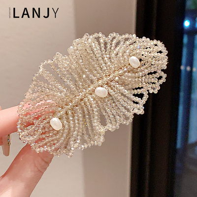 网红轻奢串珠水晶发夹
