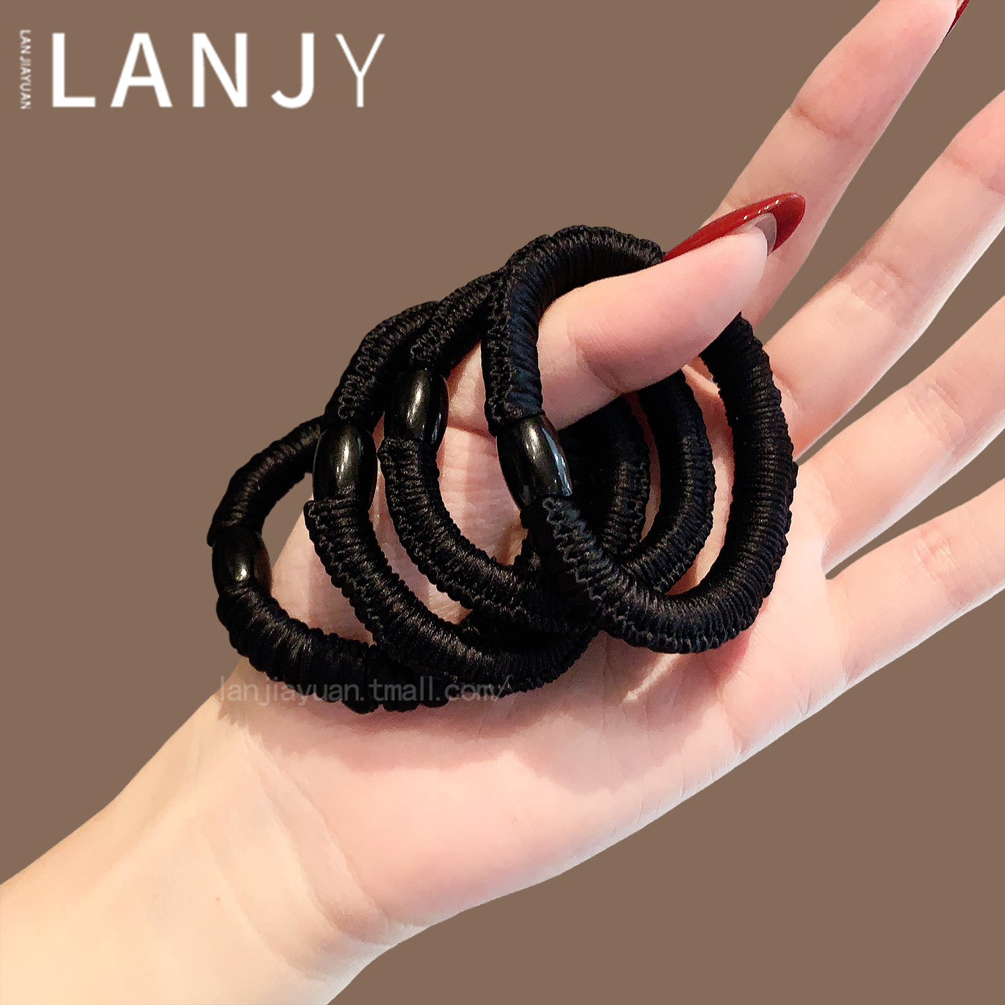 韩国黑色简约基础头绳