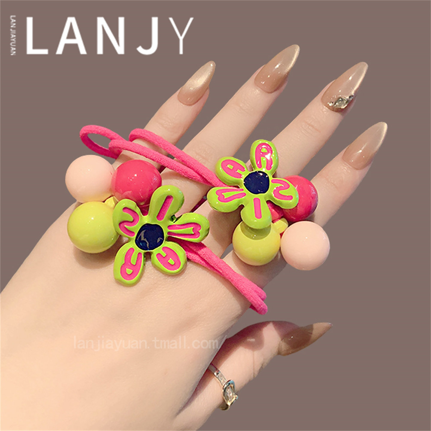 韩国甜美粉色多巴胺花朵发绳可爱字母儿童扎发头绳橡皮筋发圈发饰,饰品/流行首饰/时尚饰品新,发饰,淘宝优惠券,粉丝福利购,淘宝优惠卷