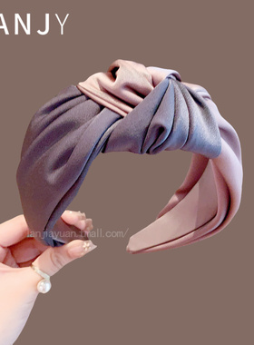 韩版撞色打结发箍气质宽边高颅顶发卡时尚外出百搭头箍发捆发卡女