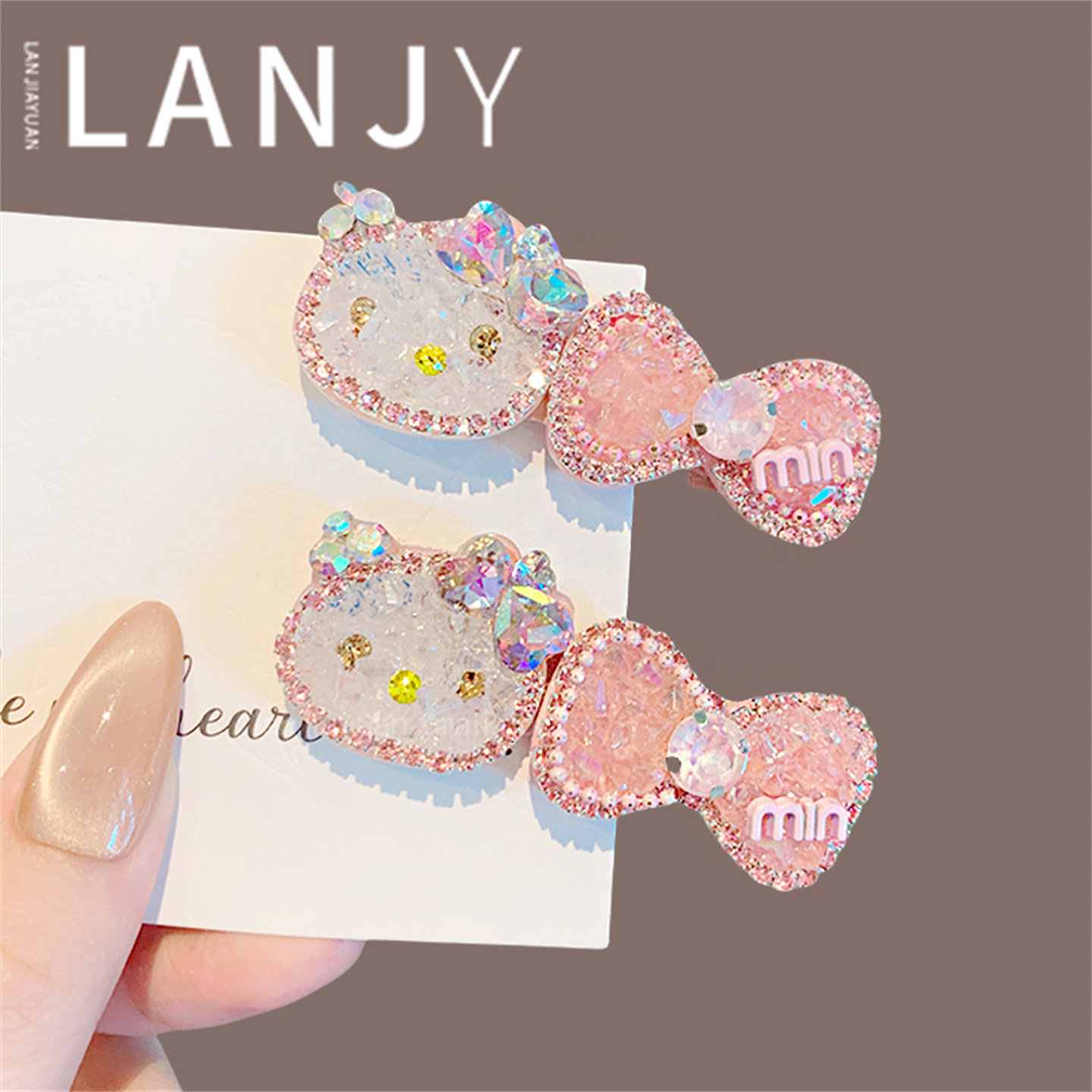 韩版卡通猫咪蝴蝶结发夹精致超闪满钻儿童发卡甜美可爱侧边夹发饰,饰品/流行首饰/时尚饰品新,发饰,淘宝优惠券,粉丝福利购,淘宝优惠卷