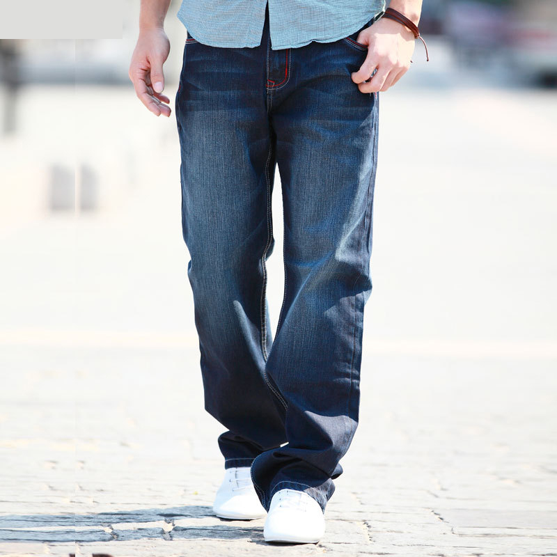 加肥加大码宽松直筒做旧休闲长裤