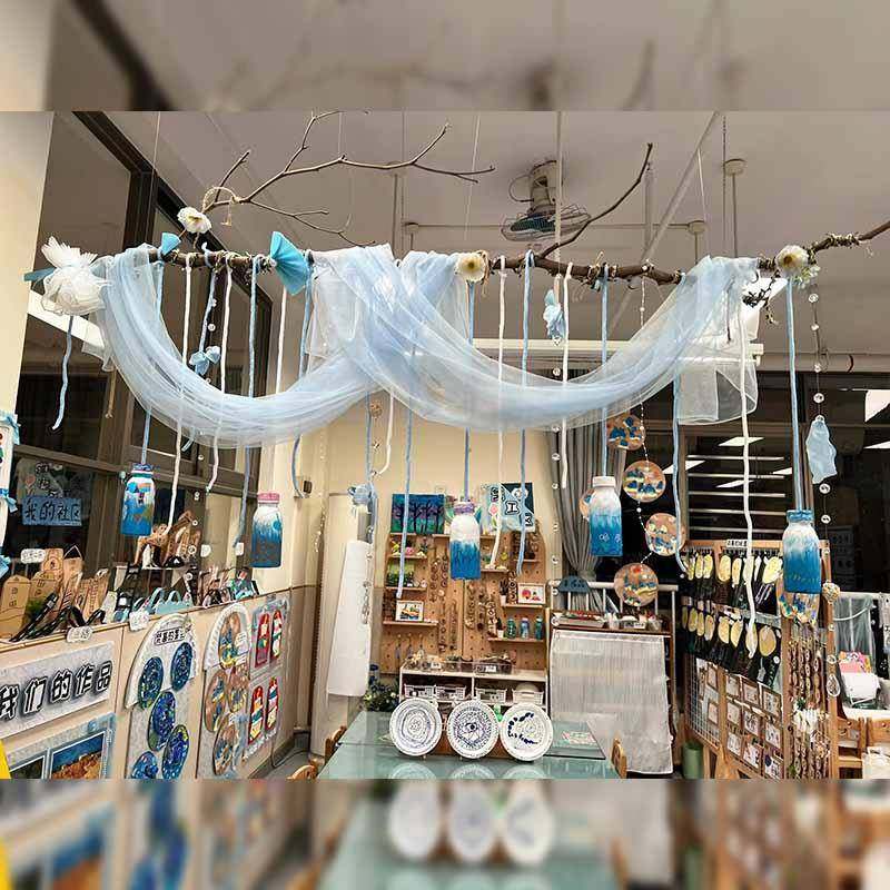 幼儿园线冬日教室环创吊饰装饰冬日氛围感浅蓝色网纱冰条装饰材料,居家布艺,海绵垫/布料/面料/手工diy,淘宝优惠券,粉丝福利购,淘宝优惠卷