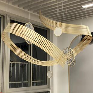 幼儿园环创竹篾装饰班级教室大厅布置中国风创意吊饰挂饰竹排竹片