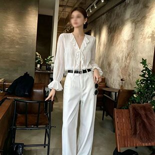 法式蕾丝开衫百搭内搭打底大码女装2024秋季新款衬衣独美上衣小衫