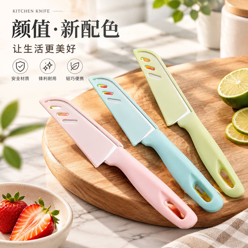 家用水果刀便携随身宿舍实用多功能厨房刀具瓜果不锈钢削皮刀