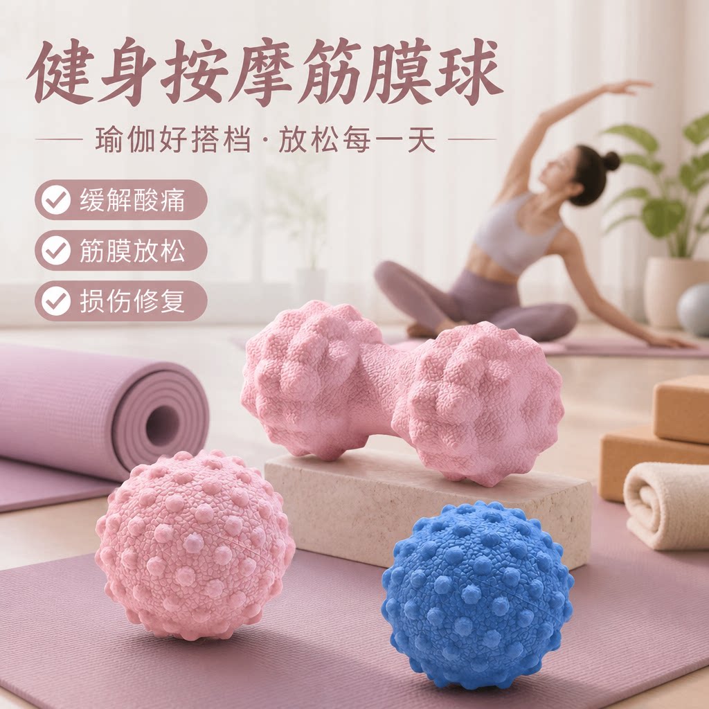 筋膜球足底按摩腰背部肌肉放松瑜