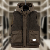 外套坎肩潮流工装 羊羔绒马甲男士 大兜马夹帅气棉衣 新款 2025秋冬季