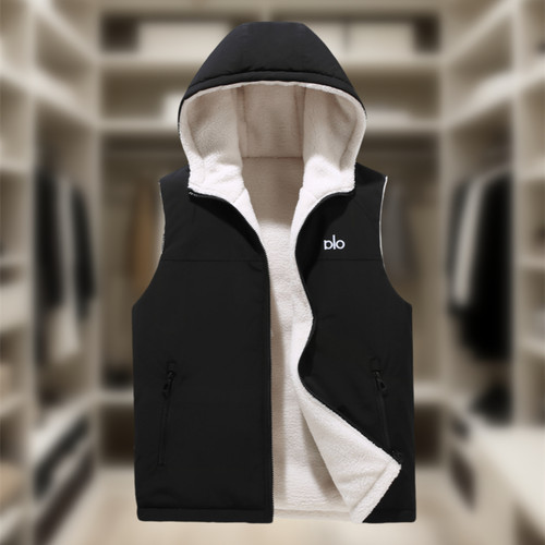 双面可穿棉马甲男士连帽坎肩背心