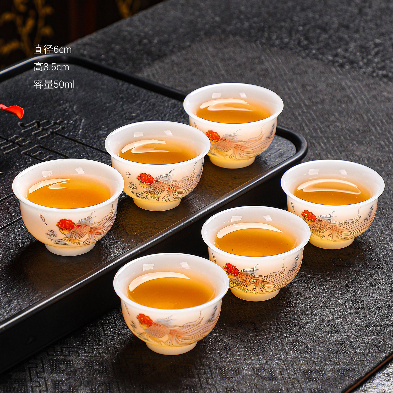 马到成功冰种璞玉瓷主人杯功夫茶杯家用轻奢高档泡茶碗专用闻香杯