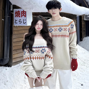 针织衫 情侣装 宽松法式 ins超火毛衣男女韩版 外套潮牌 秋冬2025新款