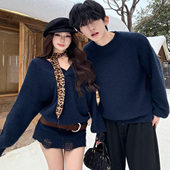 秋冬2025新款 ins超火毛衣连衣裙一男一女韩版 法式 情侣装 针织衫 潮