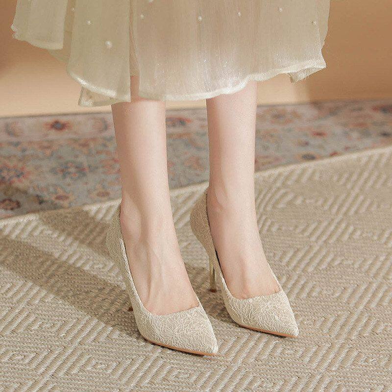 法式金色银色婚鞋女2026春新款禾秀婚纱两穿新娘礼服高跟鞋不累脚