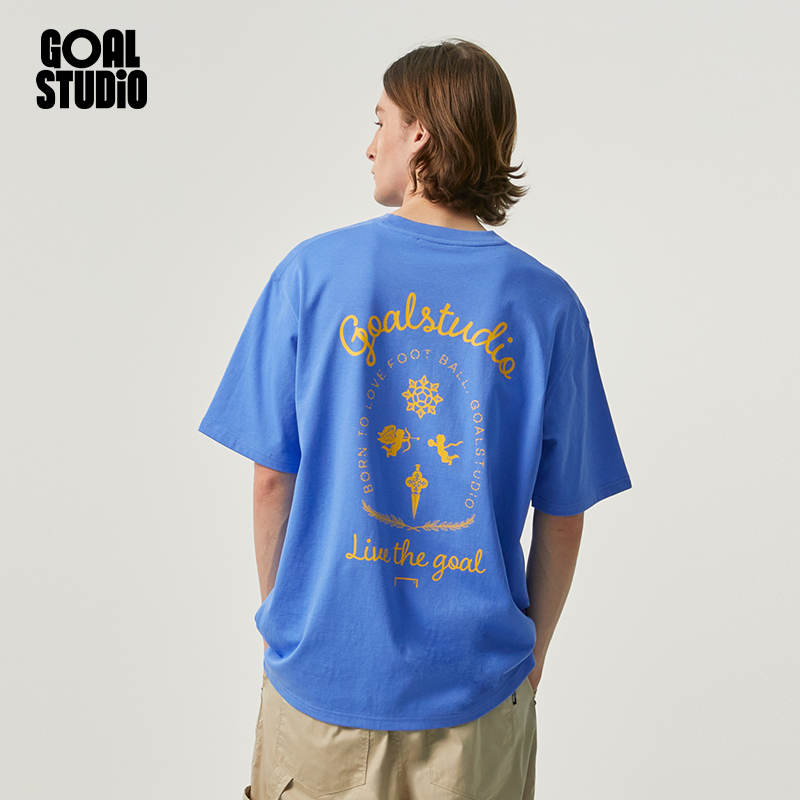 GOALSTUDIO 潮牌短袖俱乐部徽章空气感棉质短袖T恤男女同款新款,男装,T恤,淘宝优惠券,粉丝福利购,淘宝优惠卷