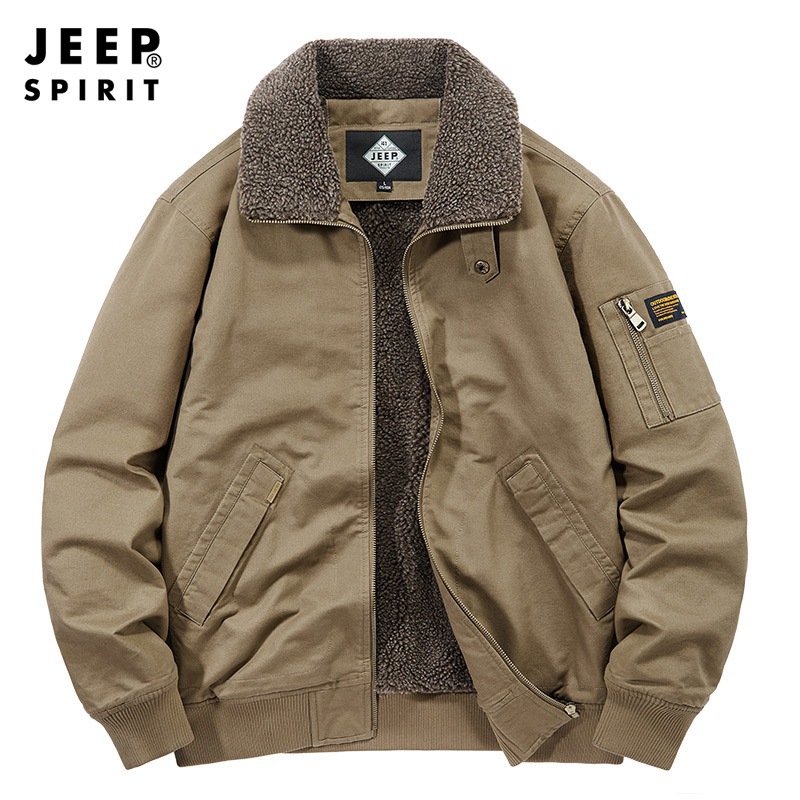 JEEP吉普秋季新款男士军旅风加厚男装外套男宽松大码休闲男装1720