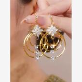 奥特莱斯清仓专柜特价 撤柜18K金夸张多层大圆圈耳环outlets女配饰