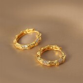 莱斯品牌柜撤柜清仓尚8金竹耳环女ol配饰奥特专时1K节utes