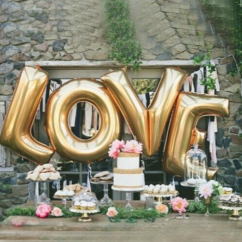 大40寸英文字母气球 LOVE套装铝膜气球 婚庆婚房生日派对装饰气球