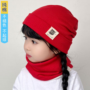 纯棉宝宝过年帽子红色新年拜年女童帽韩系儿童冷帽护耳洋气公主帽