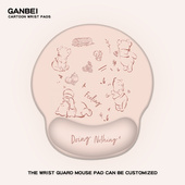 可爱小熊鼠标垫护腕电脑鼠标办公女生耐脏滑鼠记忆棉防滑键盘手托