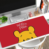 小熊维尼鼠标垫超大号女生办公电脑键盘垫宿舍学习书桌垫加厚定制